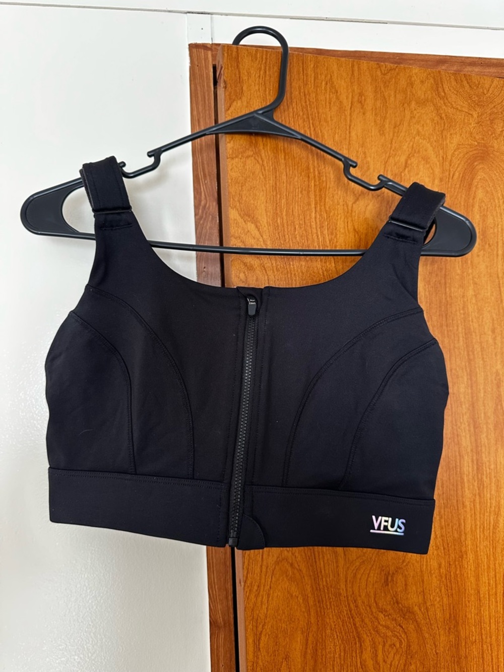 VFUS High Impact Black Front-Zip Sports Bra